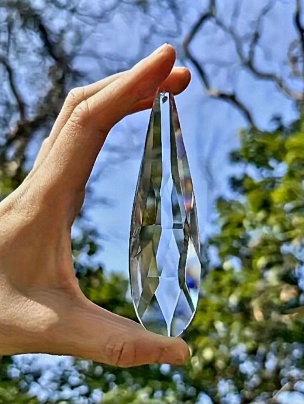 Crystal Teardrop Suncatcher Prism Hanging Decoration - Picture 3 of 4